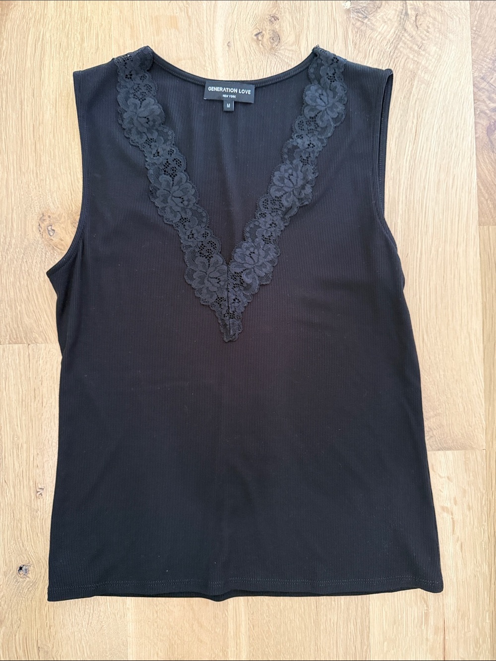 Generation Love Black Floral Lace V-Neck Tank
